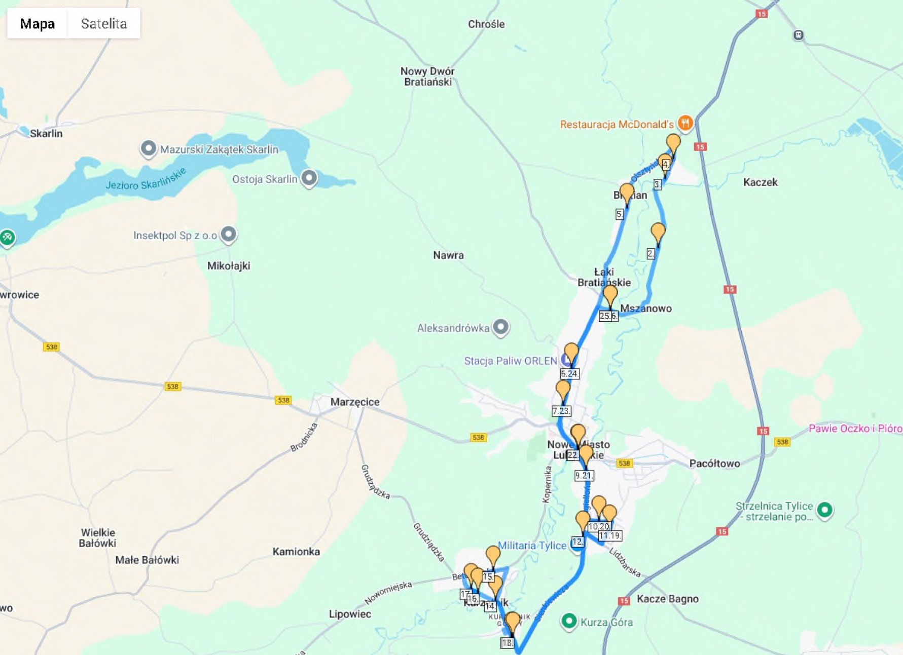 Ilustracja do informacji: Nowa Linia Komunikacyjna - Mszanowo – Bratian – Nowe Miasto Lubawskie – Kurzętnik – Mszanowo 