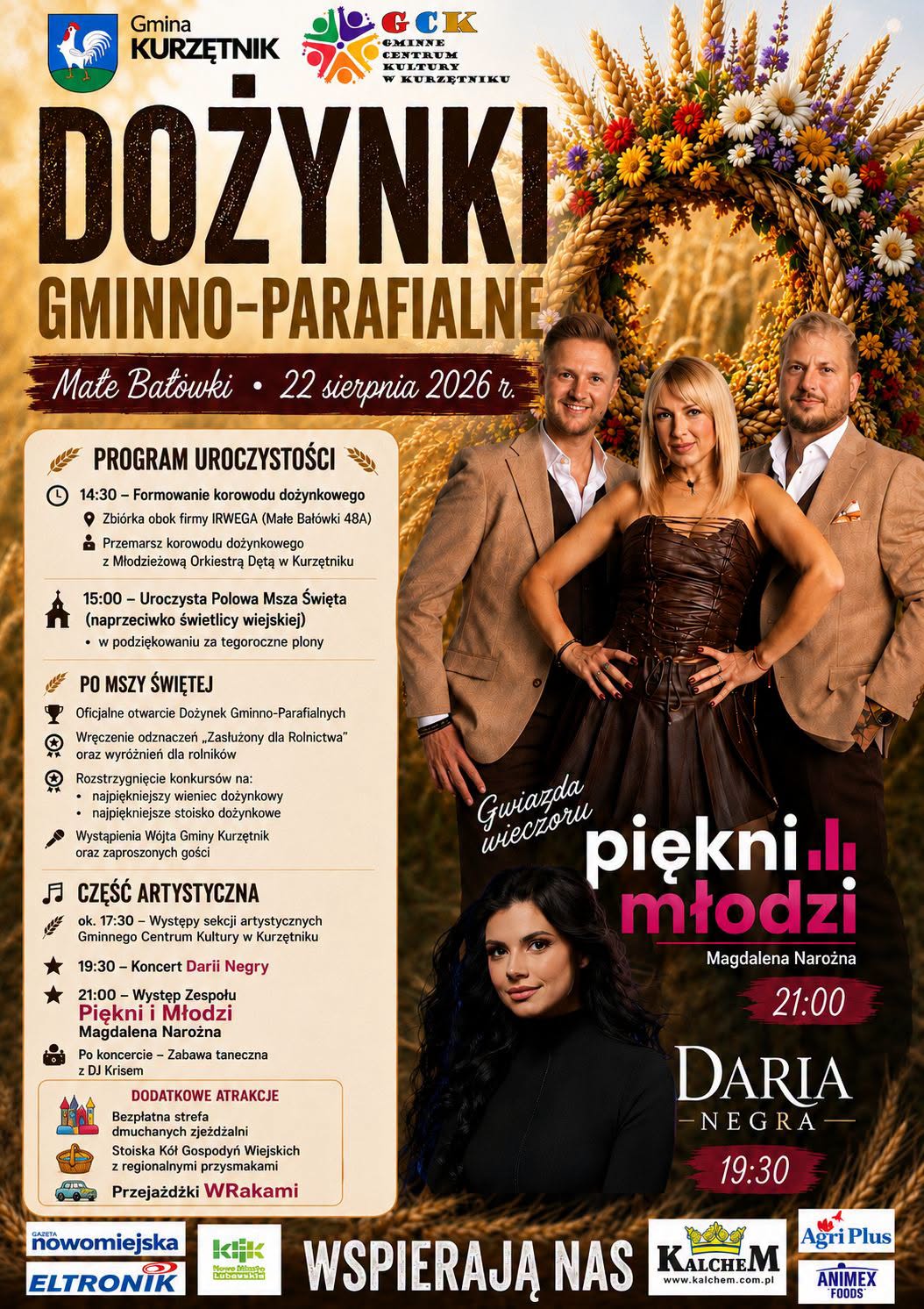 Ilustracja do informacji: Dożynki Gminno-Parafialne 